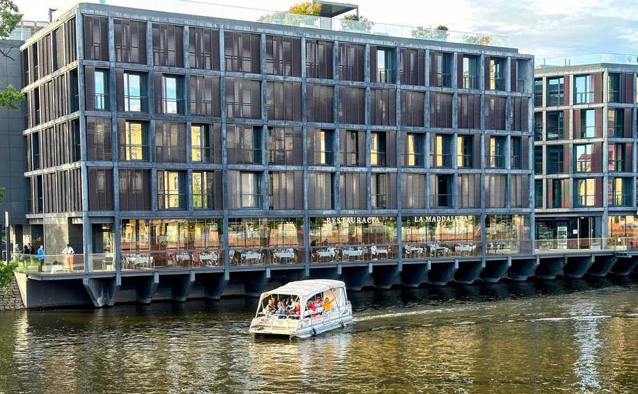 Wroclaw Poland: A City Full of Dwarfs 12 Wroclaw's riverfront buildings are a mix of modern and historic.