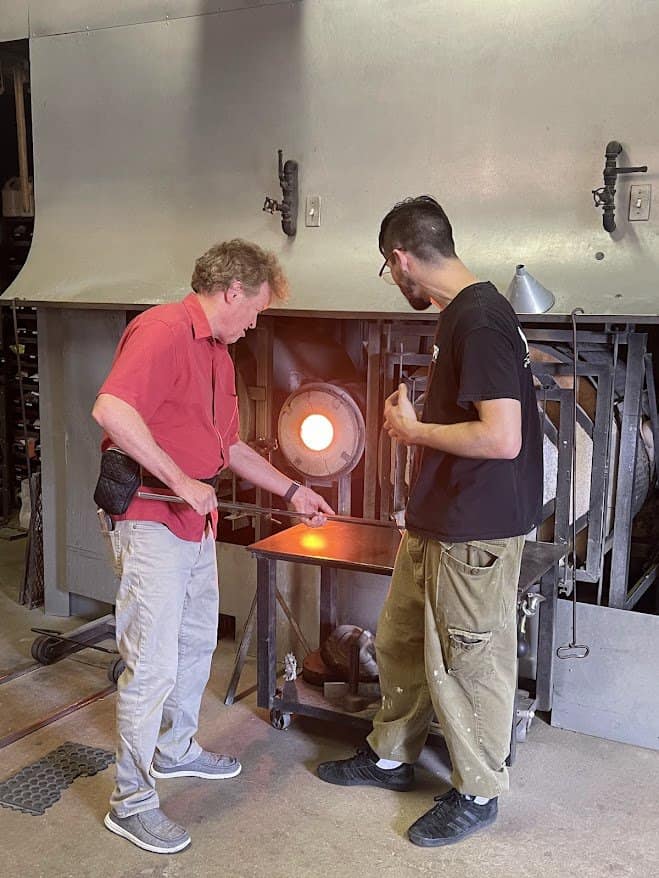 Grapevine, Texas: Historic, Charming and Accessible 14 Author learning to glass blow. Photo by Jack Dunphy