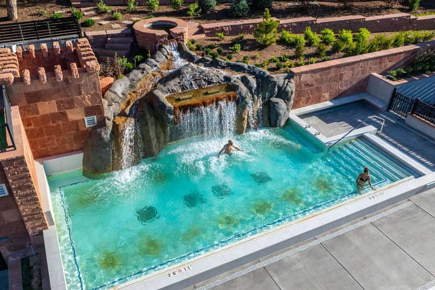 Falling waters is one of five new pools. Photo courtesy of Glenwood Hot Springs