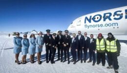Norse Atlantic Airways Boeing 787 Dreamliner in Antarctica.