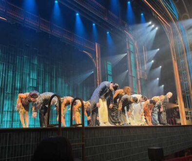 The cast of The Great Gatsby takes a bow in the Broadway Theater in New York City, January 2025. Max Hartshorne photos.