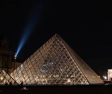 The Louvre is the world's most visited museum. Inside its courtyard stands the iconic pyramid which serves as the entrance to the museum. Standing at 71 ft. high, it consists of 603 rhombus-shaped and 70 triangular glass segments.