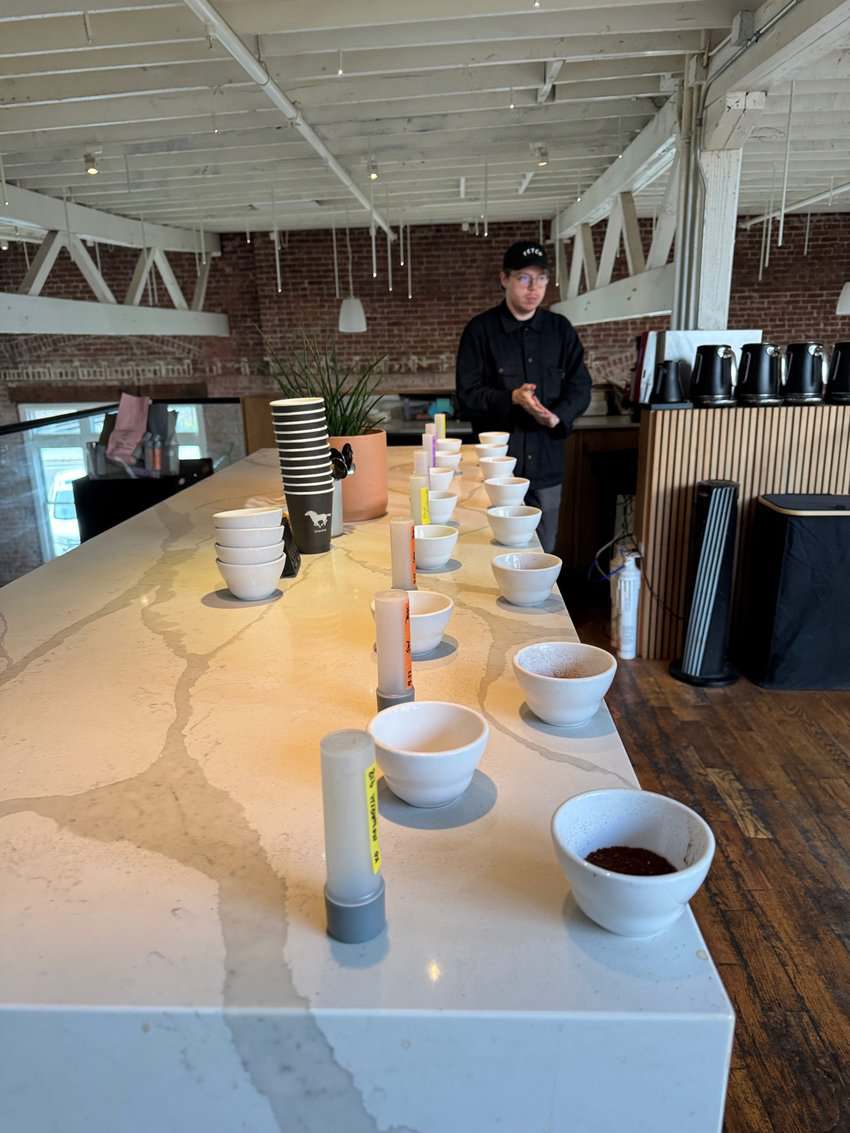 Coffee cupping at Onyx Coffee, in Rogers.