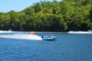 Boating on Lake of the Ozarks, Missouri.